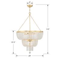 Eight Light Chandelier by Crystorama - Rylee Collection, Antique Gold Finish - 610-GA