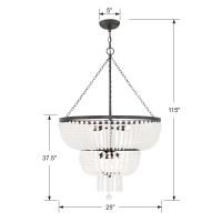 Eight Light Chandelier by Crystorama - Rylee Collection, Matte Black Finish - 610-MK