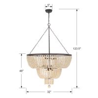 12 Light Chandelier by Crystorama - Rylee Collection, Forged Bronze Finish - 612-FB
