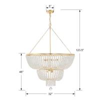 12 Light Chandelier by Crystorama - Rylee Collection, Antique Gold Finish - 612-GA