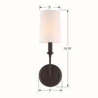 One Light Wall Sconce by Crystorama - Sylvan Collection, Black Forged Finish - 2241-BF