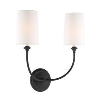 Two Light Wall Sconce by Crystorama - Sylvan Collection, Black Forged Finish - 2242-BF