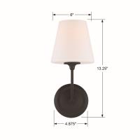 One Light Wall Sconce by Crystorama - Sylvan Collection, Black Forged Finish - 2441-OP-BF