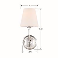 One Light Wall Sconce by Crystorama - Sylvan Collection, Polished Chrome Finish - 2441-OP-CH