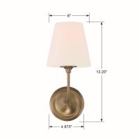 One Light Wall Sconce by Crystorama - Sylvan Collection, Vibrant Gold Finish - 2441-OP-VG