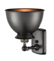 LED Wall Sconce by Innovations - Ballston Collection, Black Antique Brass Finish - 516-1W-BAB-M14-BK-LED