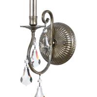 One Light Wall Sconce by Crystorama - Ashton Collection, Olde Silver Finish - 5011-OS-CL-S