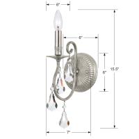 One Light Wall Sconce by Crystorama - Ashton Collection, Olde Silver Finish - 5011-OS-CL-S