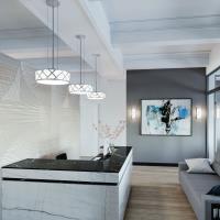 LED Pendant by AFX Lighting - Haven Collection, Satin Nickel Finish - HVNP17LAJUDSN