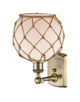 One Light Wall Sconce by Innovations - Ballston Collection, Antique Brass Finish - 516-1W-AB-G121-8RB