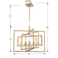 Five Light Chandelier by Crystorama - Capri Collection, Antique Gold Finish - 336-GA