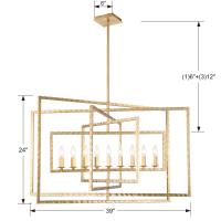 Nine Light Chandelier by Crystorama - Capri Collection, Antique Gold Finish - 337-GA