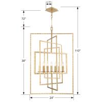 Seven Light Chandelier by Crystorama - Capri Collection, Antique Gold Finish - 339-GA