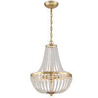 Three Light Chandelier by Crystorama - Rylee Collection, Antique Gold Finish - 603-GA