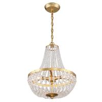 Three Light Chandelier by Crystorama - Rylee Collection, Antique Gold Finish - 603-GA