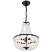 Three Light Chandelier by Crystorama - Rylee Collection, Matte Black Finish - 603-MK