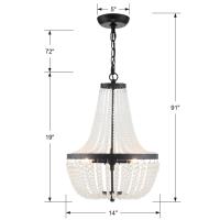 Three Light Chandelier by Crystorama - Rylee Collection, Matte Black Finish - 603-MK