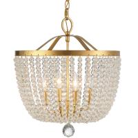 Four Light Chandelier by Crystorama - Rylee Collection, Antique Gold Finish - 604-GA