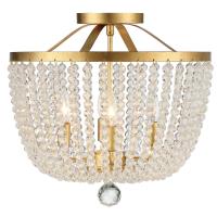 Four Light Semi Flush Mount by Crystorama - Rylee Collection, Antique Gold Finish - 604-GA_CEILING