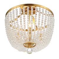 Four Light Semi Flush Mount by Crystorama - Rylee Collection, Antique Gold Finish - 604-GA_CEILING