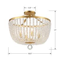Four Light Semi Flush Mount by Crystorama - Rylee Collection, Antique Gold Finish - 604-GA_CEILING