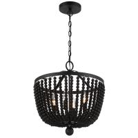 Four Light Chandelier by Crystorama - Rylee Collection, Matte Black Finish - 604-MK