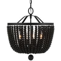Four Light Chandelier by Crystorama - Rylee Collection, Matte Black Finish - 604-MK