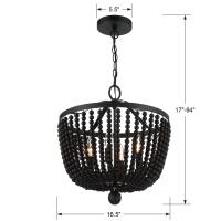 Four Light Chandelier by Crystorama - Rylee Collection, Matte Black Finish - 604-MK