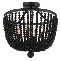 Four Light Semi Flush Mount by Crystorama - Rylee Collection, Matte Black Finish - 604-MK_CEILING