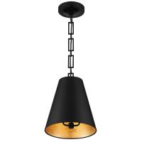 Two Light Chandelier by Crystorama - Alston Collection, Matte Black + Antique Gold Finish - 8685-MK-GA