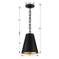 Two Light Chandelier by Crystorama - Alston Collection, Matte Black + Antique Gold Finish - 8685-MK-GA