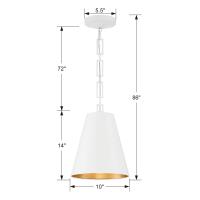 Two Light Chandelier by Crystorama - Alston Collection, Matte White + Antique Gold Finish - 8685-MT-GA