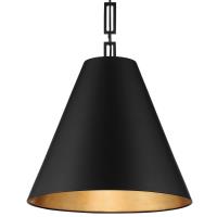 Three Light Chandelier by Crystorama - Alston Collection, Matte Black + Antique Gold Finish - 8687-MK-GA