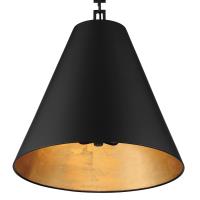 Three Light Chandelier by Crystorama - Alston Collection, Matte Black + Antique Gold Finish - 8687-MK-GA
