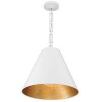 Three Light Chandelier by Crystorama - Alston Collection, Matte White + Antique Gold Finish - 8687-MT-GA
