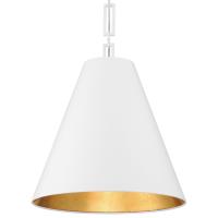 Three Light Chandelier by Crystorama - Alston Collection, Matte White + Antique Gold Finish - 8687-MT-GA
