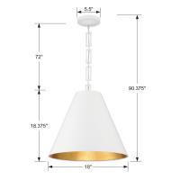 Three Light Chandelier by Crystorama - Alston Collection, Matte White + Antique Gold Finish - 8687-MT-GA