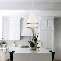 Three Light Chandelier by Crystorama - Alston Collection, Matte White + Antique Gold Finish - 8687-MT-GA