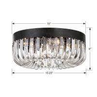 Five Light Flush Mount by Crystorama - Alister Collection, Charcoal Bronze Finish - ALI-B2005-CZ