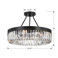 Eight Light Semi Flush Mount by Crystorama - Alister Collection, Charcoal Bronze Finish - ALI-B2008-CZ_CEILING