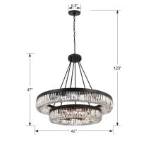 26 Light Chandelier by Crystorama - Alister Collection, Charcoal Bronze Finish - ALI-B2026-CZ