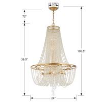 Nine Light Chandelier by Crystorama - Arcadia Collection, Antique Gold Finish - ARC-1917-GA-CL-MWP