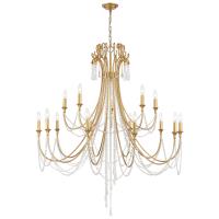 15 Light Chandelier by Crystorama - Arcadia Collection, Antique Gold Finish - ARC-1919-GA-CL-MWP