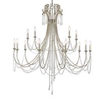 15 Light Chandelier by Crystorama - Arcadia Collection, Antique Silver Finish - ARC-1919-SA-CL-MWP