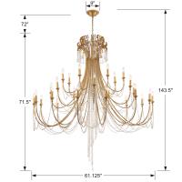 28 Light Chandelier by Crystorama - Arcadia Collection, Antique Gold Finish - ARC-1929-GA-CL-MWP
