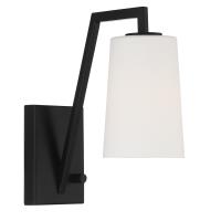 One Light Wall Sconce by Crystorama - Avon Collection, Matte Black Finish - AVO-B4201-MK
