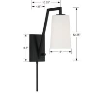 One Light Wall Sconce by Crystorama - Avon Collection, Matte Black Finish - AVO-B4201-MK