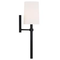One Light Wall Sconce by Crystorama - Bromley Collection, Black Forged Finish - BRO-451-BF