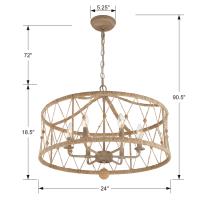 Six Light Chandelier by Crystorama - Brixton Collection, Burnished Silver Finish - BRX-B7906-BS