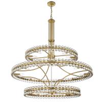 24 Light Chandelier by Crystorama - Clover Collection, Aged Brass Finish - CLO-8000-AG